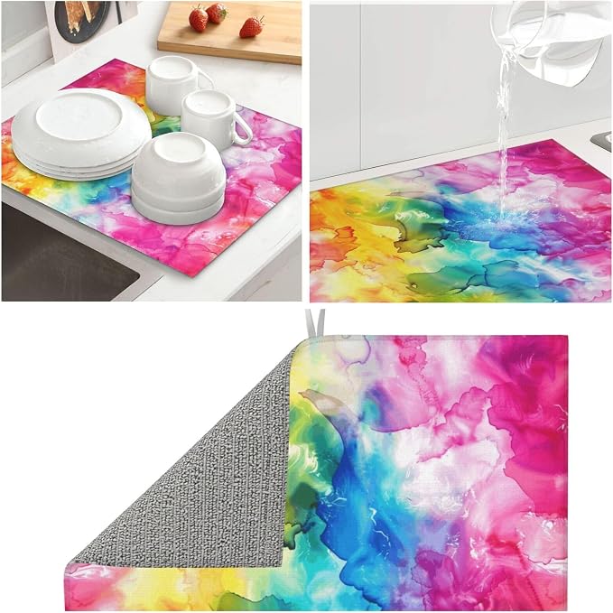 Pink Blue Yellow Abstract Art