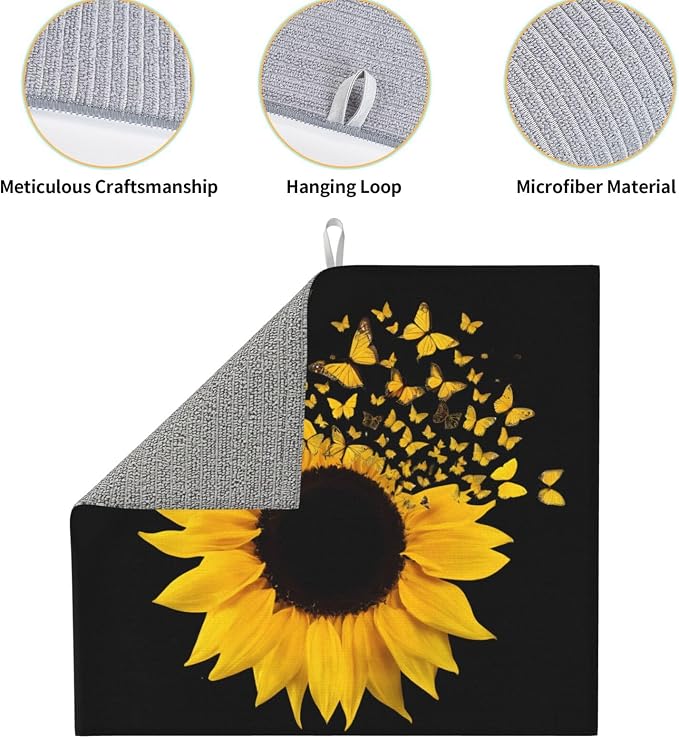 Yellow Sunflower Butterfly Floral