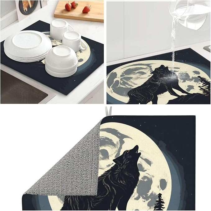 Moonlit Howling Wolf
