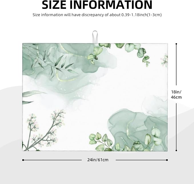 Watercolor Green Leaf Floral