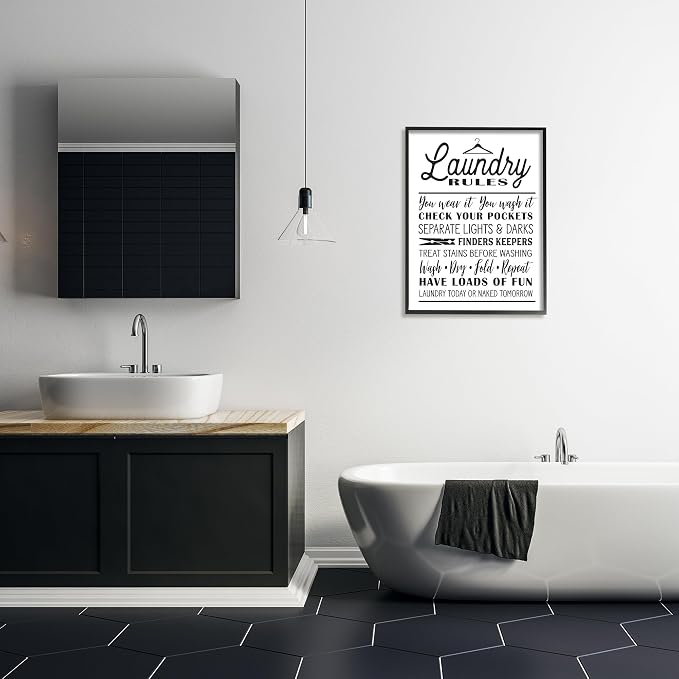 Laundry Rules Hanger Typography