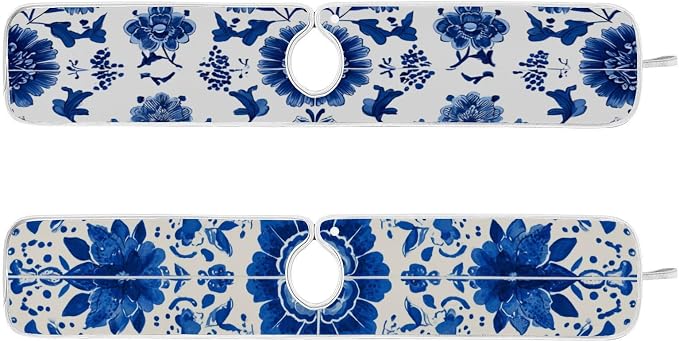 Floral Blue and White Tile