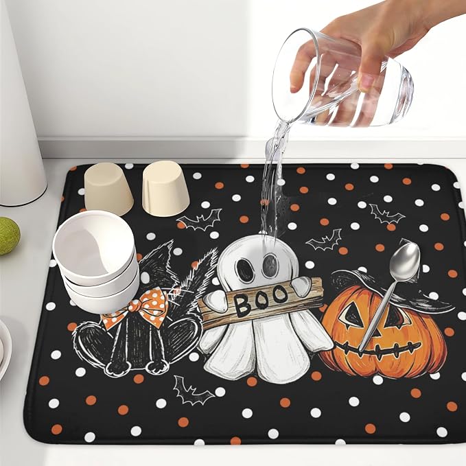 Halloween-cat polka dot