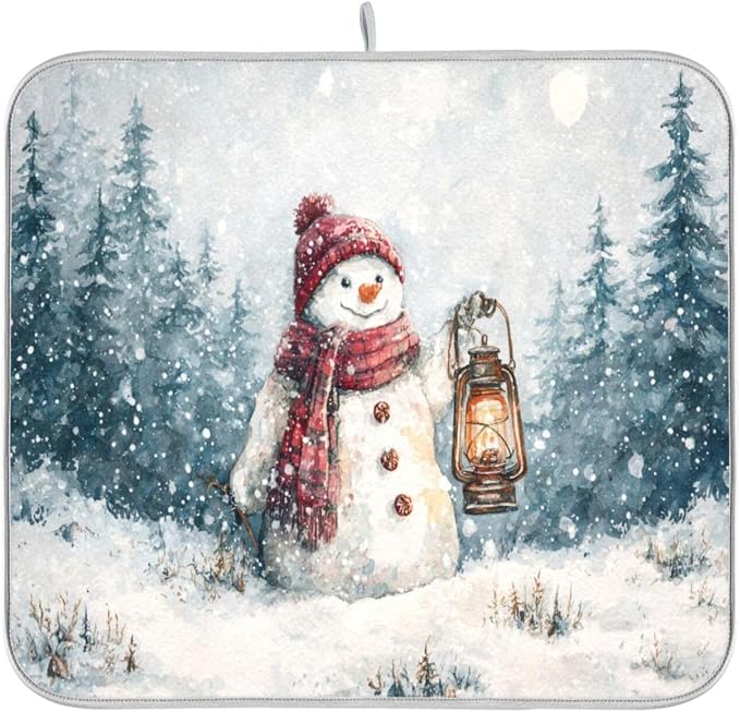christmas snowman in forest