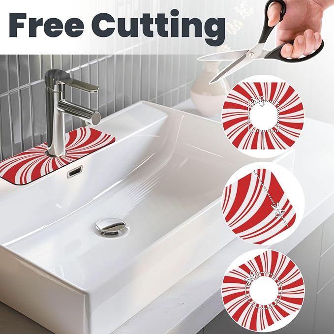 Red And White Candy Swirl Stripe Striped Mint Sugar Candy Cane Themed