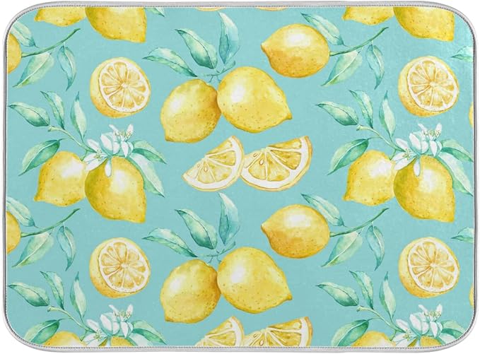 1 Yellow lemon teal background