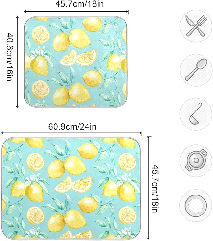 1 Yellow lemon teal background