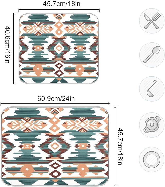 Brown Green Aztec Geometry