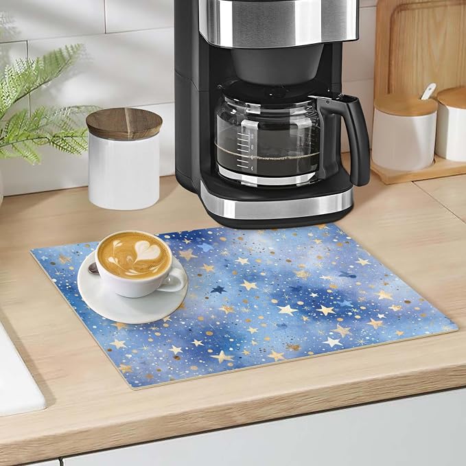Blue Romantic Golden Stars