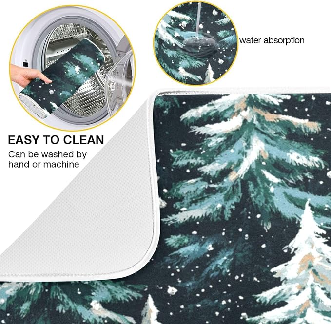 Green Christmas Snow Trees