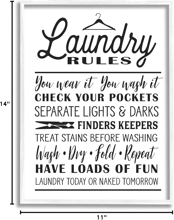 Laundry Rules Hanger Typography