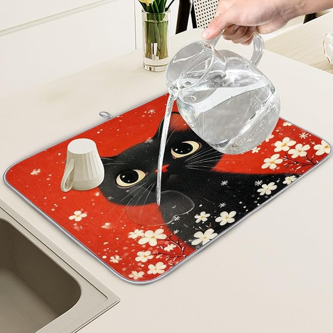 Cute Black Cat Red