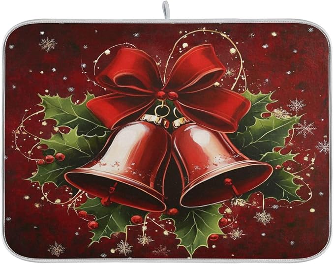 christmas holly red bell