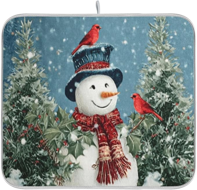 snowman snow trees