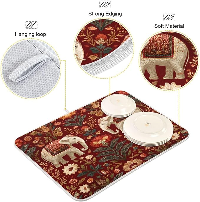 Retro Red Elephant Flowers