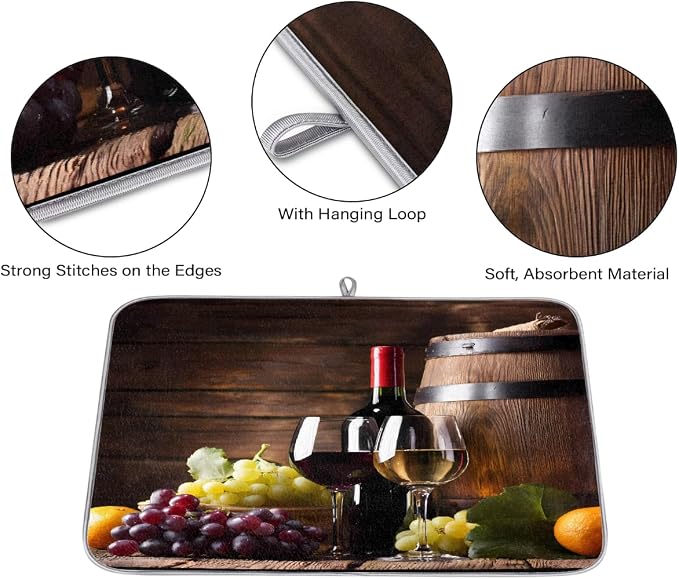 Red Wine Grapes Glass Themed