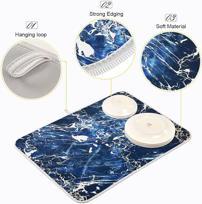 Marble Black Navy Blue