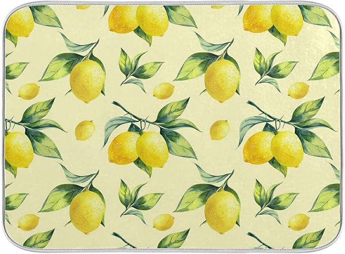 Vintage Yellow Lemon With Leaves