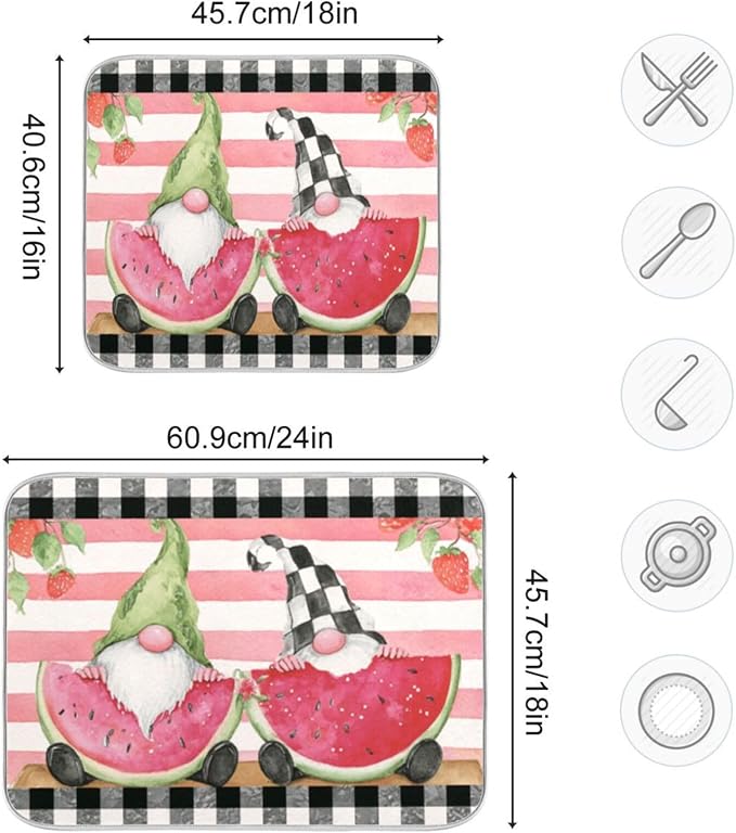 gnomes pink and red melon