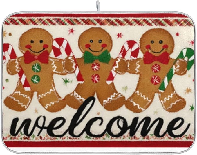 gingerbread men holding candy canes