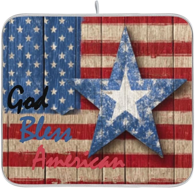 american flag design wooden