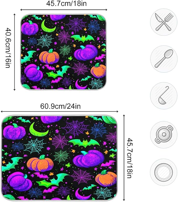 Pumpkin Bat Moon Spider Web Pattern