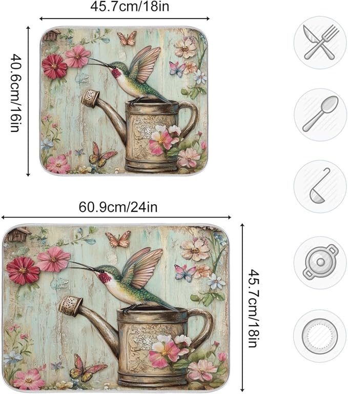 Spring Hummingbirds and Flower