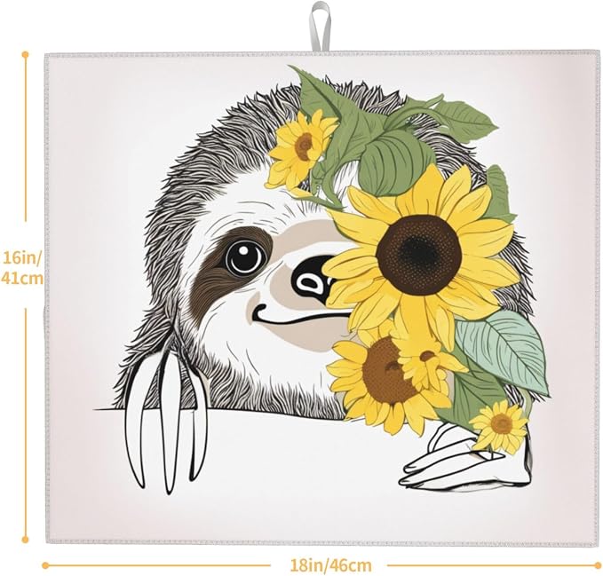 Cute Sloth Yellow Sunflower