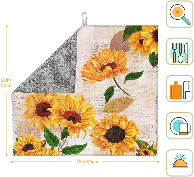 Retro Postcard And Sunflowers