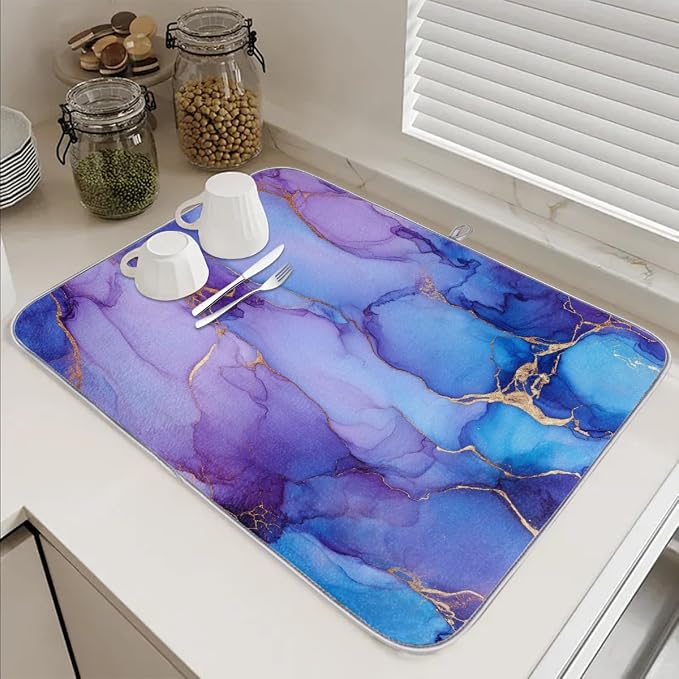 Abstract Ink Blue Purple