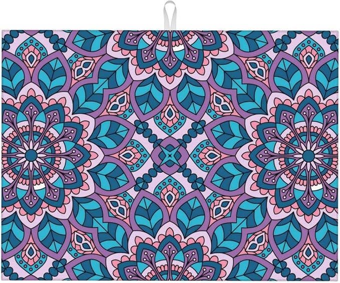 Boho Blue Purple Floral Pattern