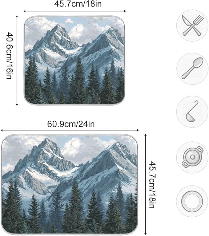 Snow Mountain and Green Forest