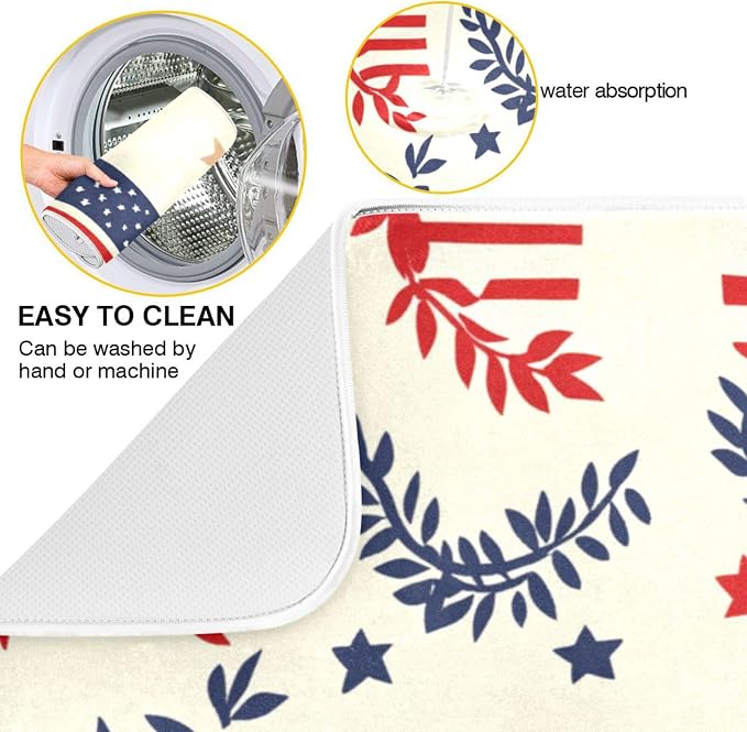 4th of July Wreaths and Flags Beige