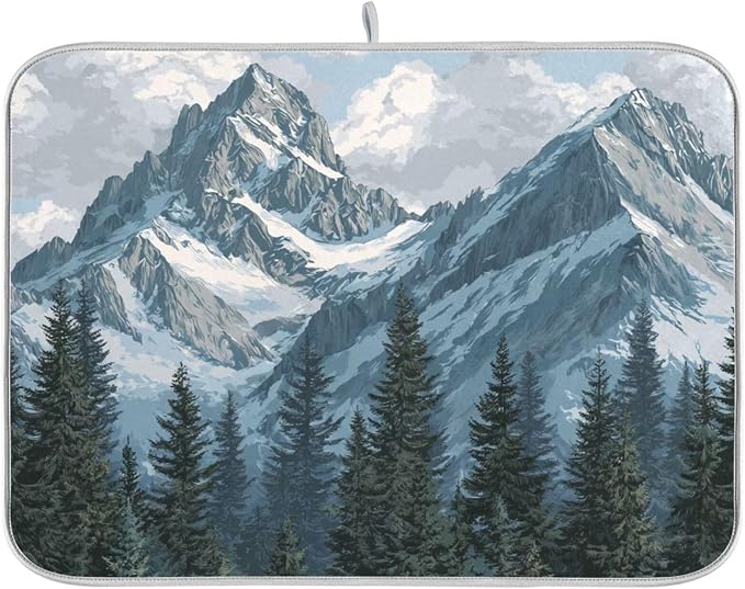 Snow Mountain and Green Forest