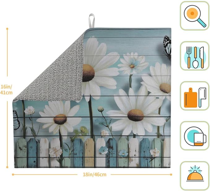 Daisy Flowers On Teal