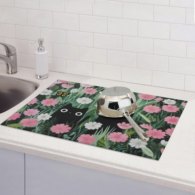 Black Cat Hawaiian Print