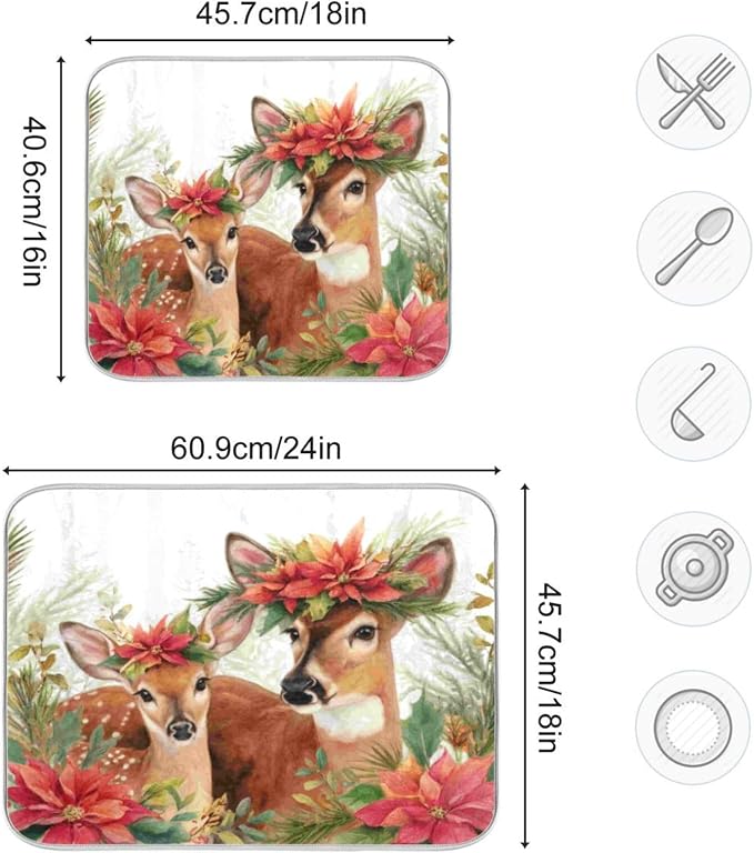 christmas deer poinsettia wreath
