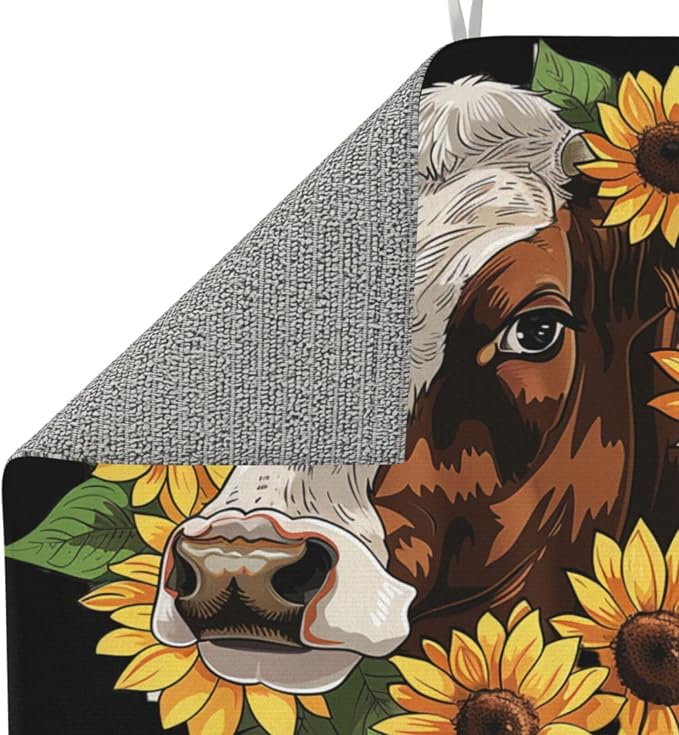 Vintage Cow Sunflower