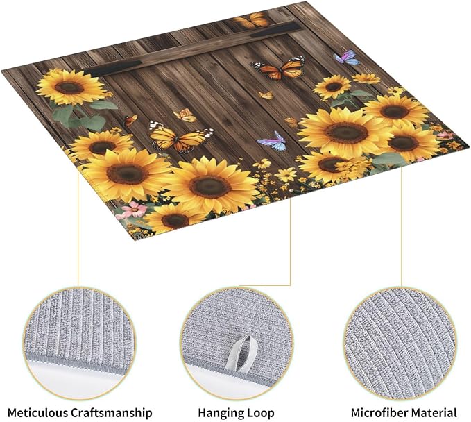 Brown Planks Sunflowers