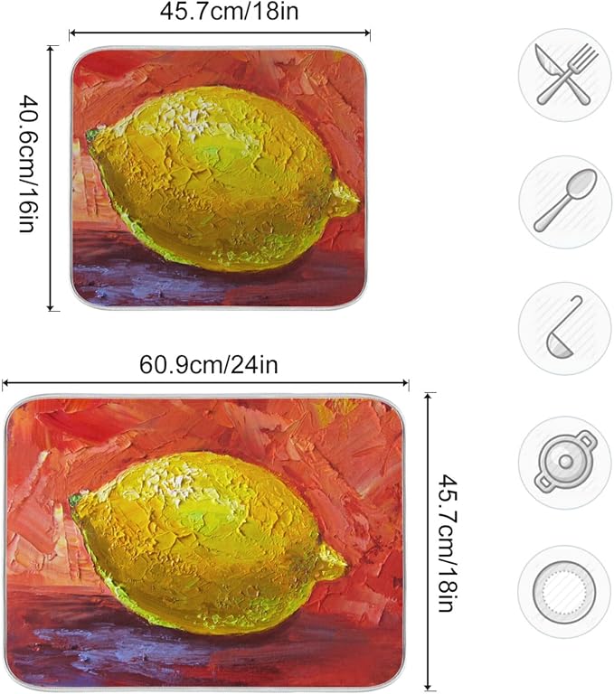 18 Yellow lemon red background