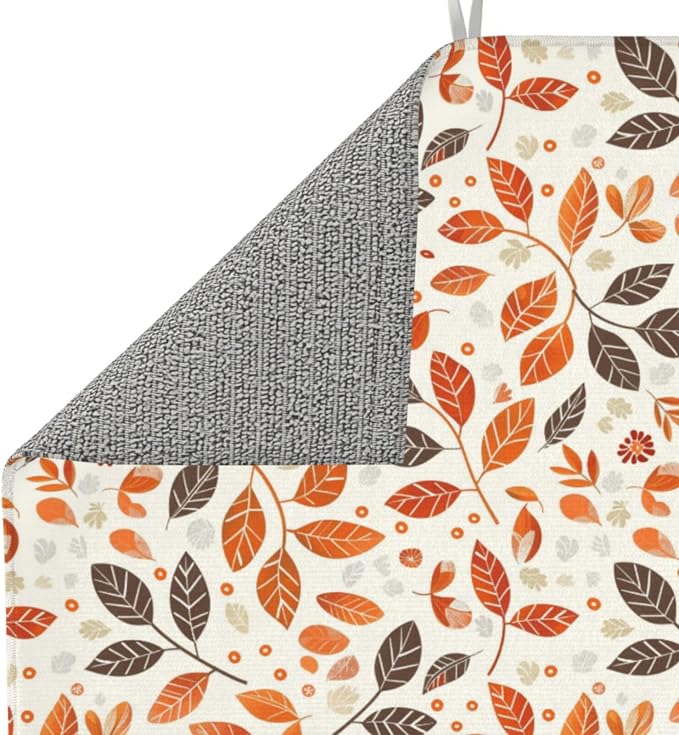 Autumn Dark Brown Orange Leaf