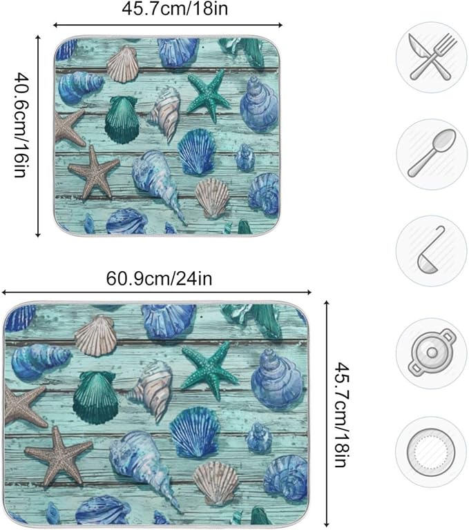 seashells and starfish wooden