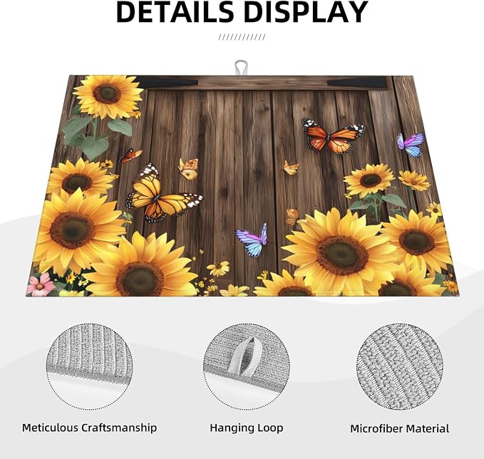 Brown Planks Sunflowers