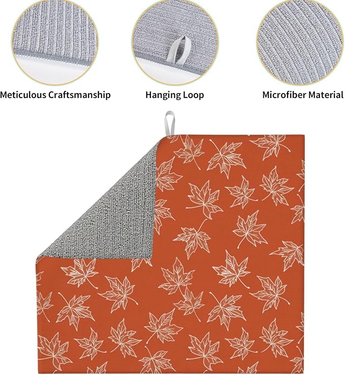 Orange White Maple Leaf