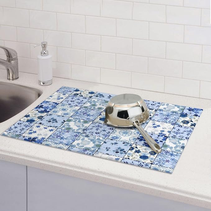 Blue Checkerboard Flowers