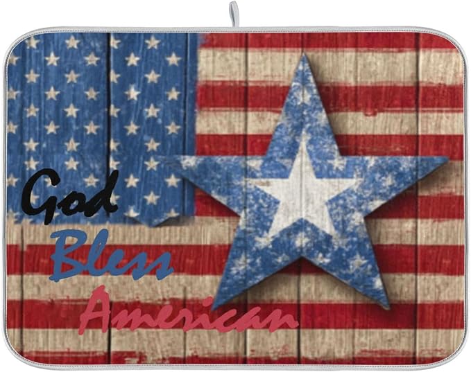 american flag design wooden