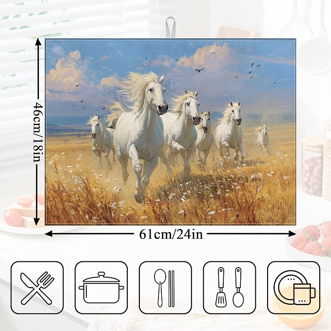 White Running Horses