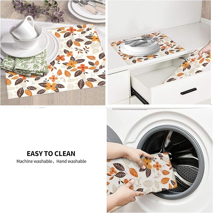 Autumn Dark Brown Orange Leaf Floral