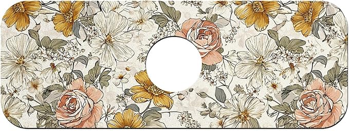 Retro style blooming flowers