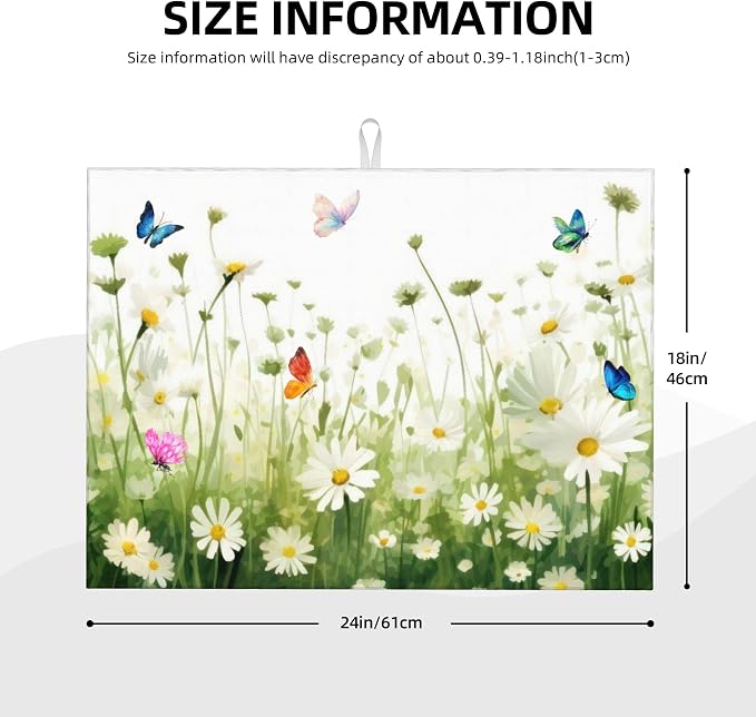 Vintage Watercolor Daisy Butterfly